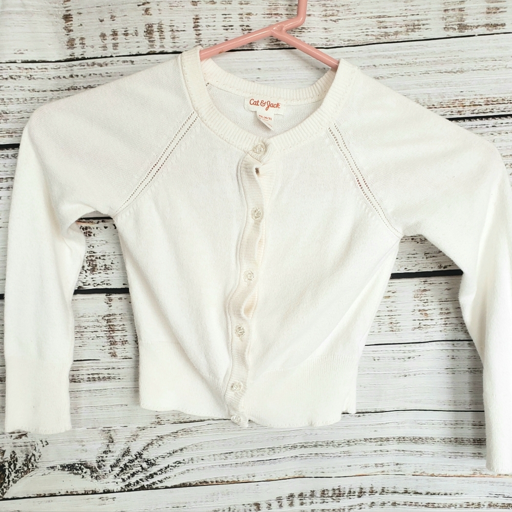 Off white sweater cardigan excellent SZ 4-5